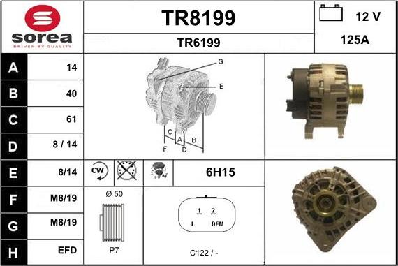 SNRA TR8199 - Alternator autospares.lv