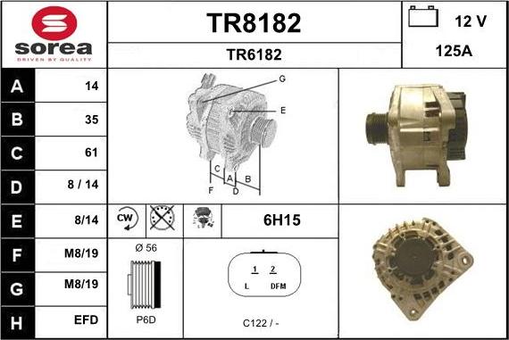 SNRA TR8182 - Alternator autospares.lv