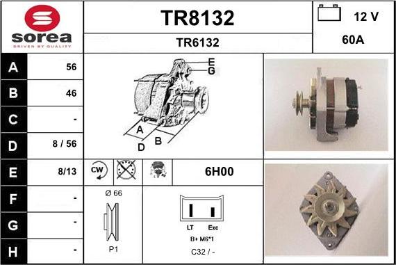 SNRA TR8132 - Alternator autospares.lv