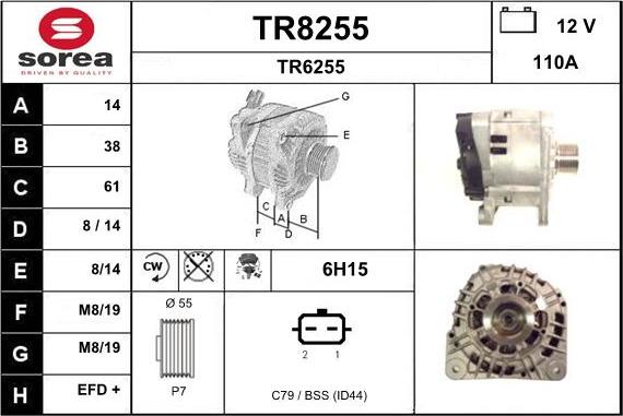 SNRA TR8255 - Alternator autospares.lv