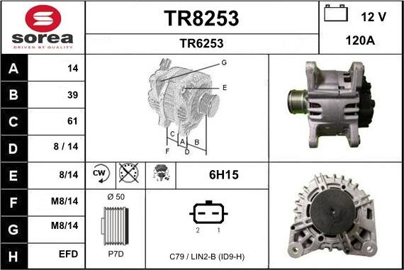 SNRA TR8253 - Alternator autospares.lv