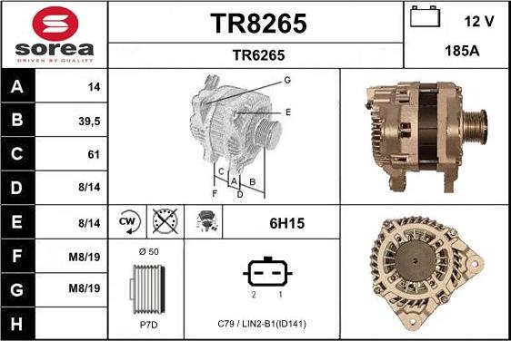 SNRA TR8265 - Alternator autospares.lv