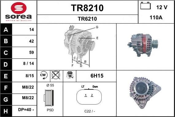 SNRA TR8210 - Alternator autospares.lv