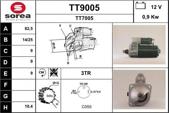 SNRA TT9005 - Starter autospares.lv