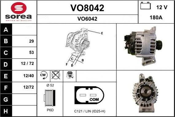 SNRA VO8042 - Alternator autospares.lv