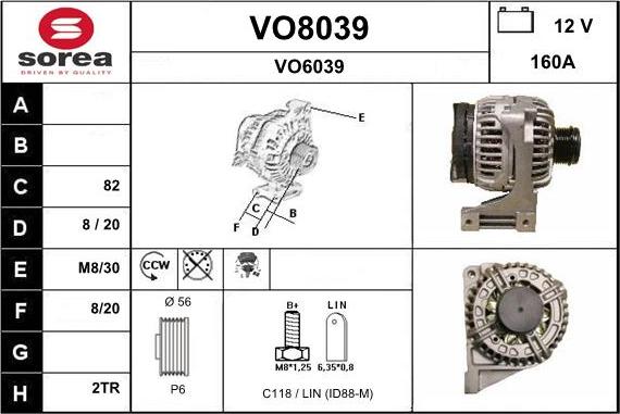 SNRA VO8039 - Alternator autospares.lv