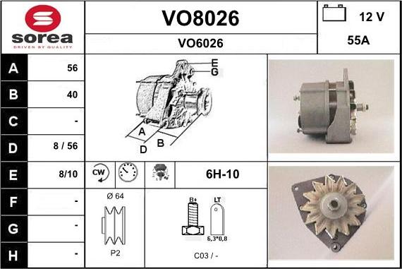 SNRA VO8026 - Alternator autospares.lv