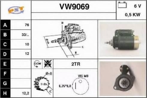 SNRA VW9069 - Starter autospares.lv