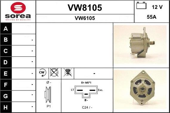 SNRA VW8105 - Alternator autospares.lv