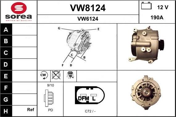 SNRA VW8124 - Alternator autospares.lv