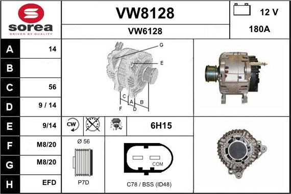 SNRA VW8128 - Alternator autospares.lv