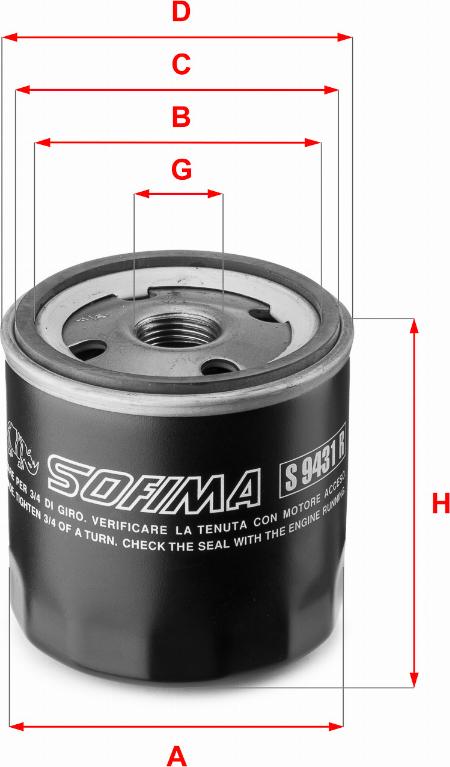 Sofima S 9431 R - Oil Filter autospares.lv