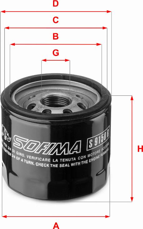 Sofima S 9150 R - Oil Filter autospares.lv