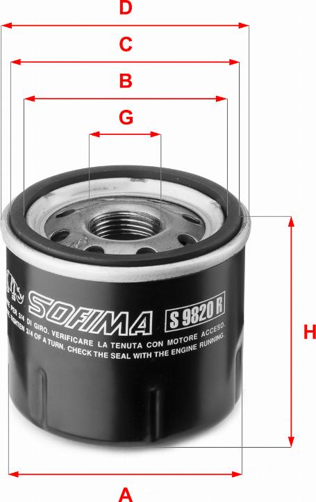 Sofima S 9820 R - Oil Filter autospares.lv