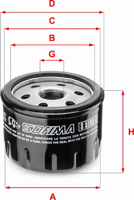 Sofima S 5100 R - Oil Filter autospares.lv