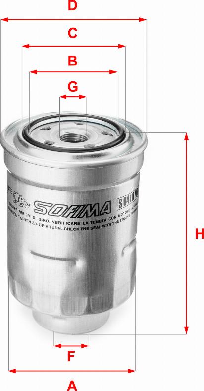 Sofima S 0410 NR - Fuel filter autospares.lv