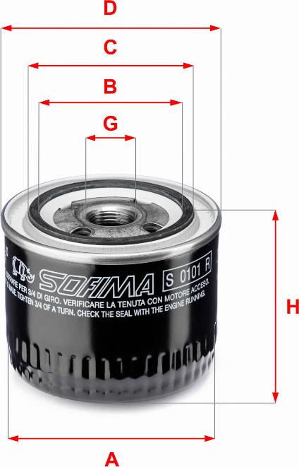 Sofima S 0101 R - Oil Filter autospares.lv