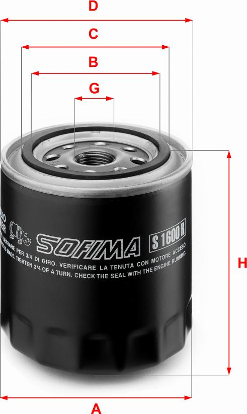 Sofima S 1600 R - Oil Filter autospares.lv
