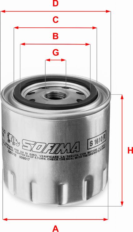 Sofima S 1610 R - Oil Filter autospares.lv