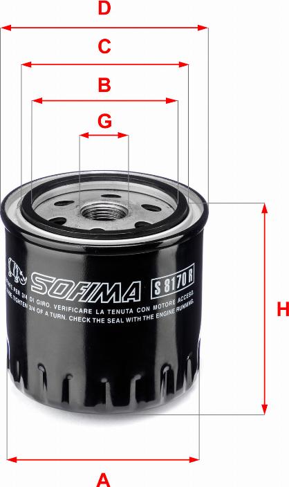Sofima S 8170 R - Oil Filter autospares.lv