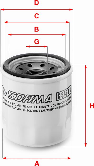 Sofima S 3484 R - Oil Filter autospares.lv
