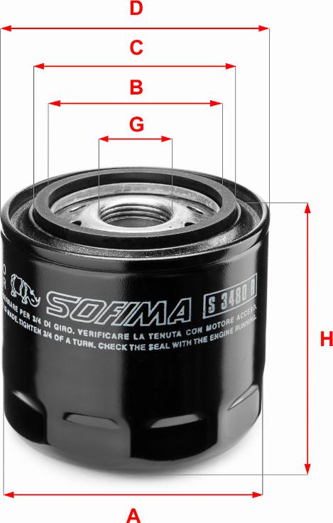 Sofima S 3480 R - Oil Filter autospares.lv