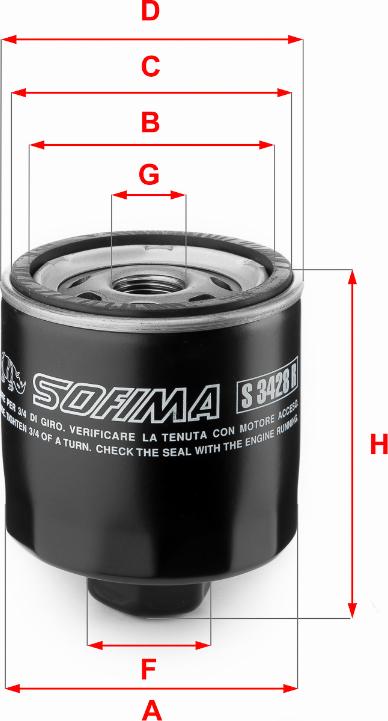 Sofima S 3428 R - Oil Filter autospares.lv