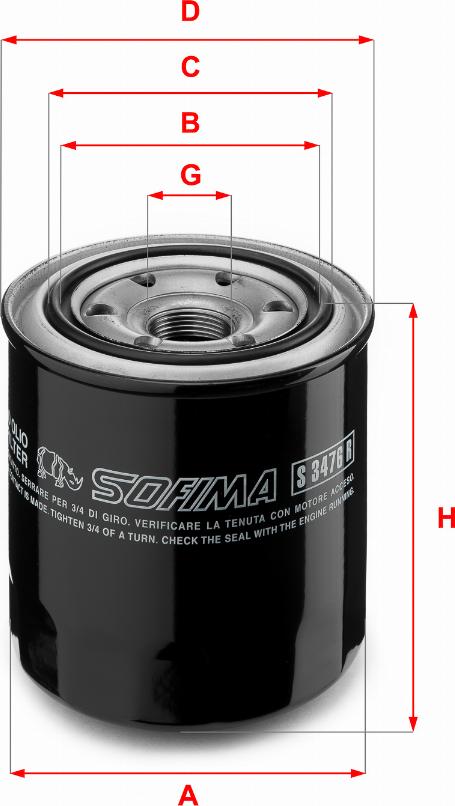 Sofima S 3476 R - Oil Filter autospares.lv
