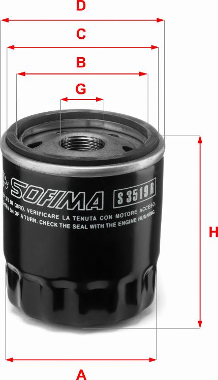Sofima S 3519 R - Oil Filter autospares.lv