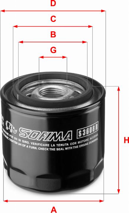 Sofima S 3608 R - Oil Filter autospares.lv