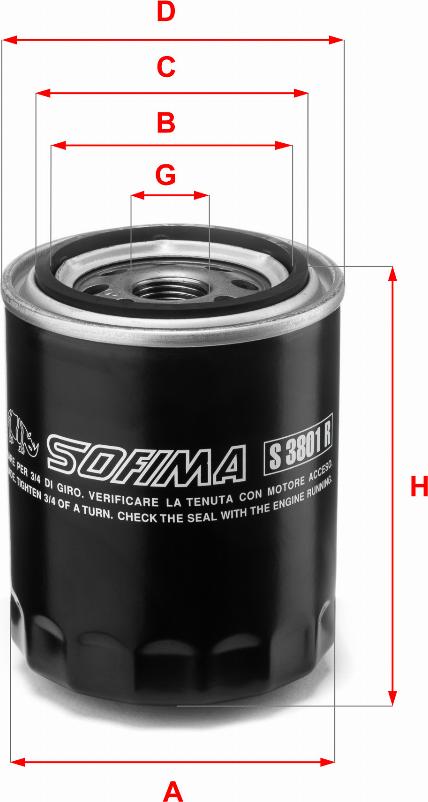 Sofima S 3801 R - Oil Filter autospares.lv