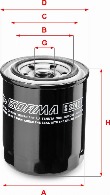 Sofima S 3243 R - Oil Filter autospares.lv