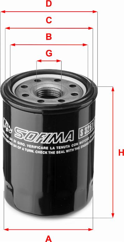 Sofima S 3251 R - Oil Filter autospares.lv