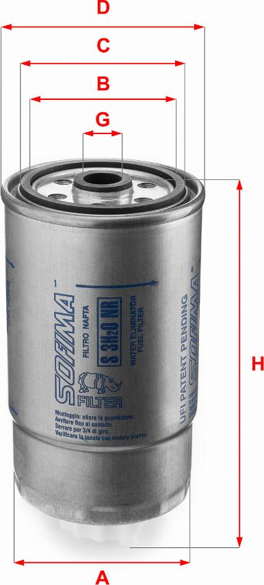 Sofima S 3H2O NR - Fuel filter autospares.lv