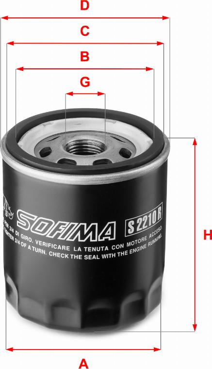 Sofima S 2210 R - Oil Filter autospares.lv