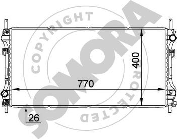 Somora 094440C - Radiator, engine cooling autospares.lv