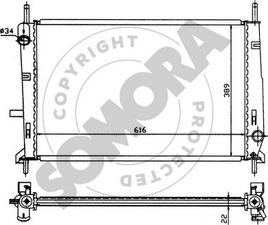 Somora 095040 - Radiator, engine cooling autospares.lv