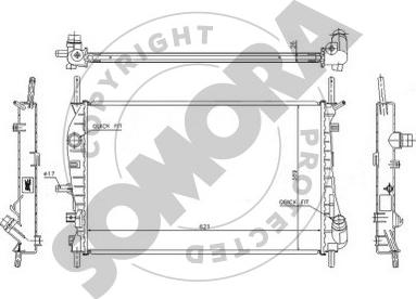 Somora 095242 - Radiator, engine cooling autospares.lv