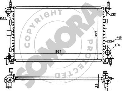 Somora 093441 - Radiator, engine cooling autospares.lv