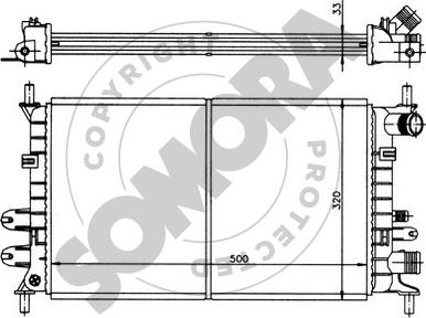 Somora 093140 - Radiator, engine cooling autospares.lv