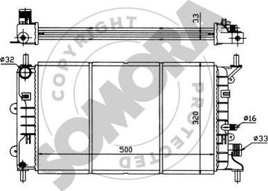 Somora 093141 - Radiator, engine cooling autospares.lv