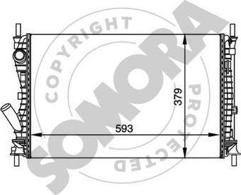 Somora 092540B - Radiator, engine cooling autospares.lv