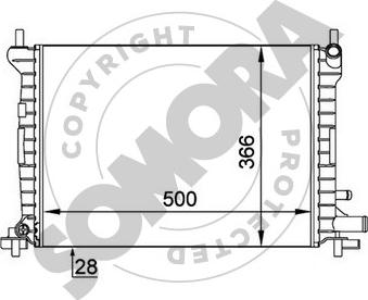 Somora 092340C - Radiator, engine cooling autospares.lv