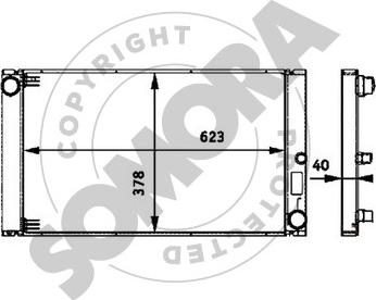 Somora 041340F - Radiator, engine cooling autospares.lv