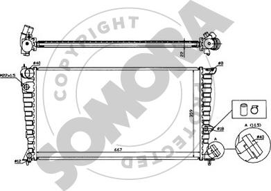 Somora 054140 - Radiator, engine cooling autospares.lv