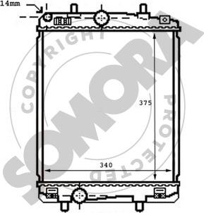 Somora 055140A - Radiator, engine cooling autospares.lv