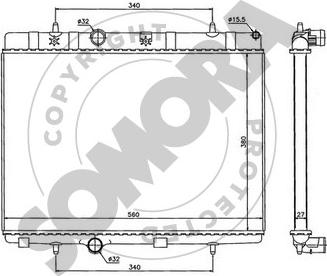 Somora 050440B - Radiator, engine cooling autospares.lv