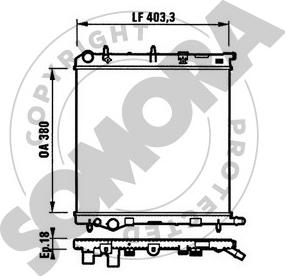 Somora 050440 - Radiator, engine cooling autospares.lv