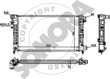 Somora 050241 - Radiator, engine cooling autospares.lv