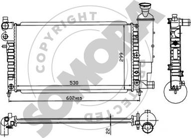 Somora 050242 - Radiator, engine cooling autospares.lv